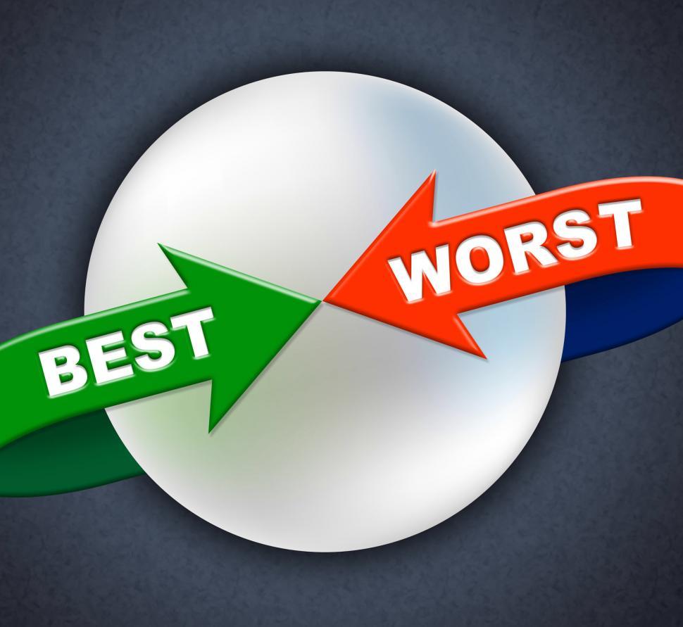 Free Image of Best Worst Arrows Indicates Number One And Inferior 