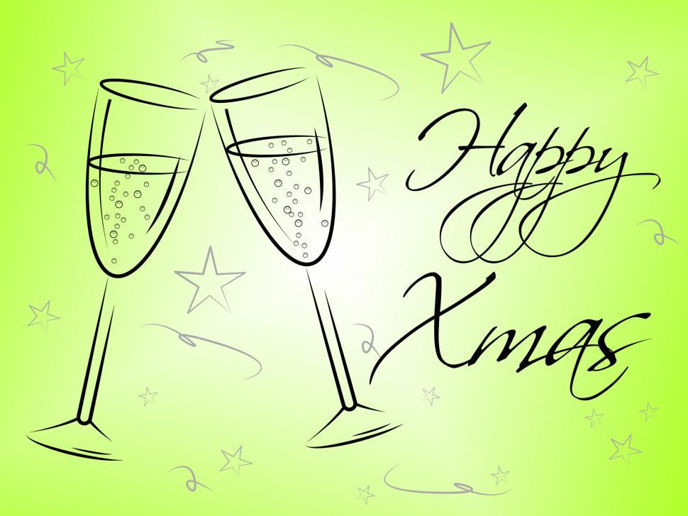 Free Image of Happy Xmas Glasses Means Merry Christmas And Cheerful 
