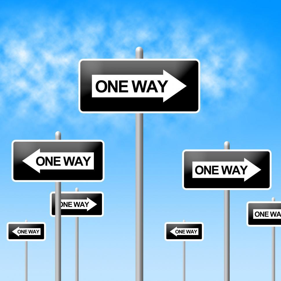 Free Image of One Way Sign Represents Signage Decisions And Option 