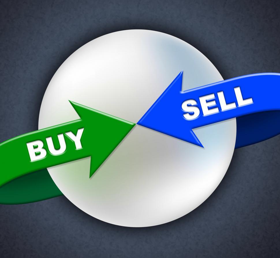 Free Image of Buy Sell Arrows Shows Retail Purchase And Shop 