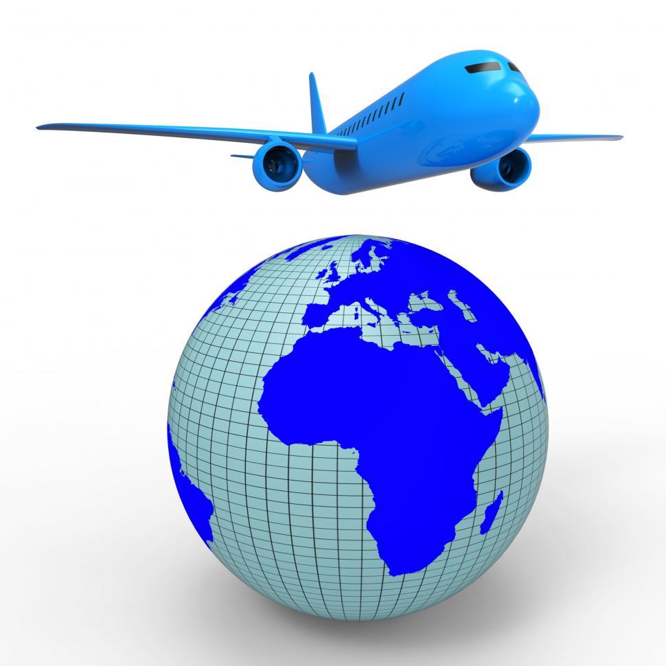 Free Image of Worldwide Travel Shows Aeroplane Jet And Planet 