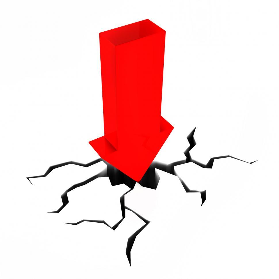Free Image of Arrow Crashing Indicates Tight Spot And Decrease 