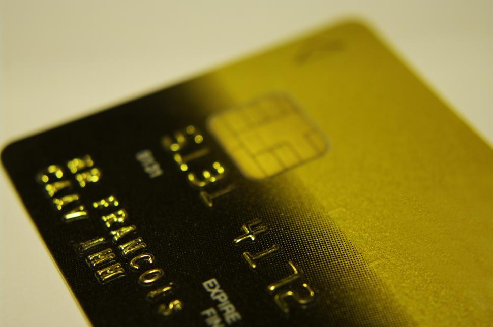 Free Image of Close Up of a Gold Credit Card 