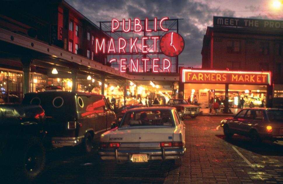 Free Image of Neon Public Market, Seattle 