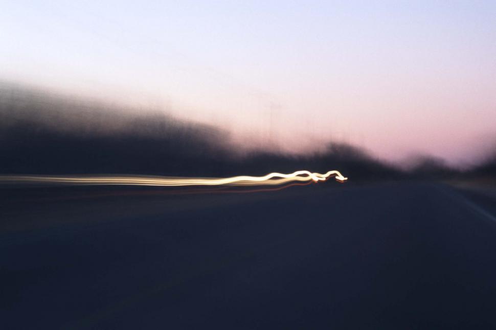 Free Image of Headlight streaks 