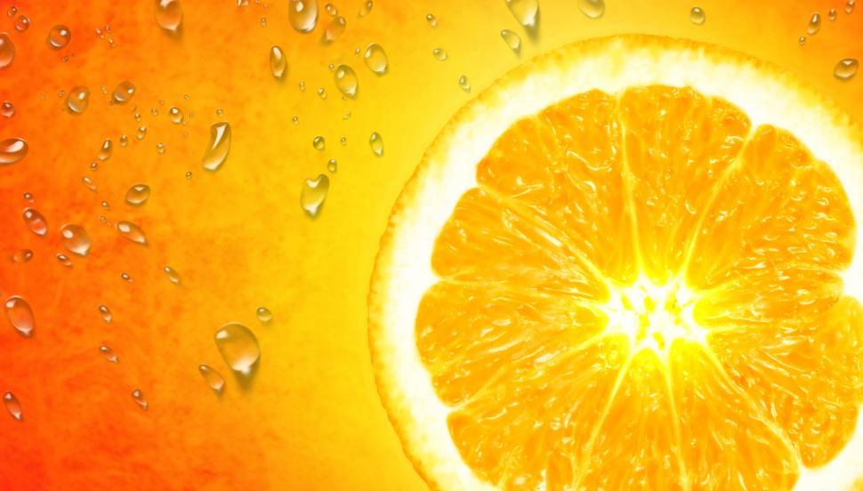 Free Image of Orange Slice on Orange Background - Vivid Colors with Copyspace 