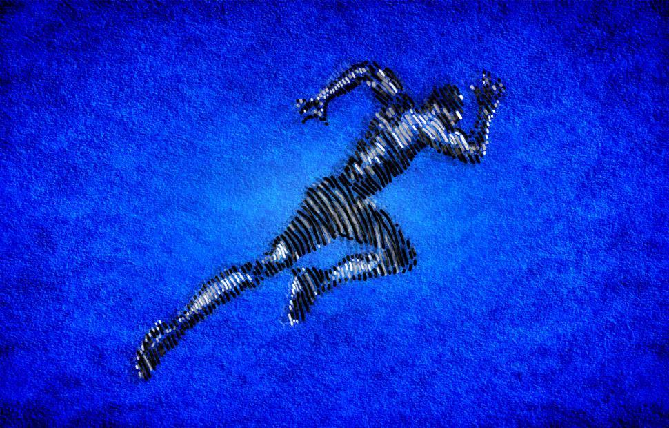 Free Image of Born to Run - Male Athlete Sprinting - Ink Drawing-Style Illustr 