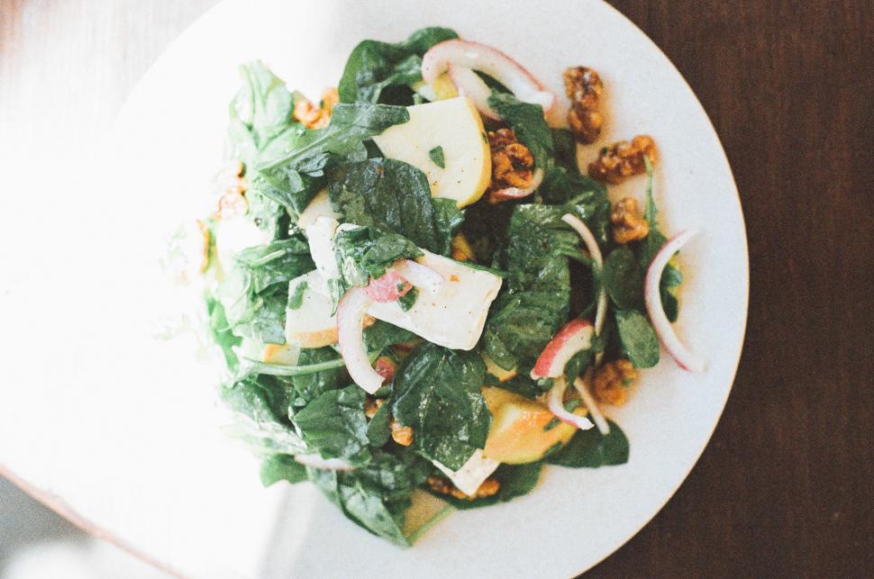 Free Image of Plate With Spinach and Cheese 