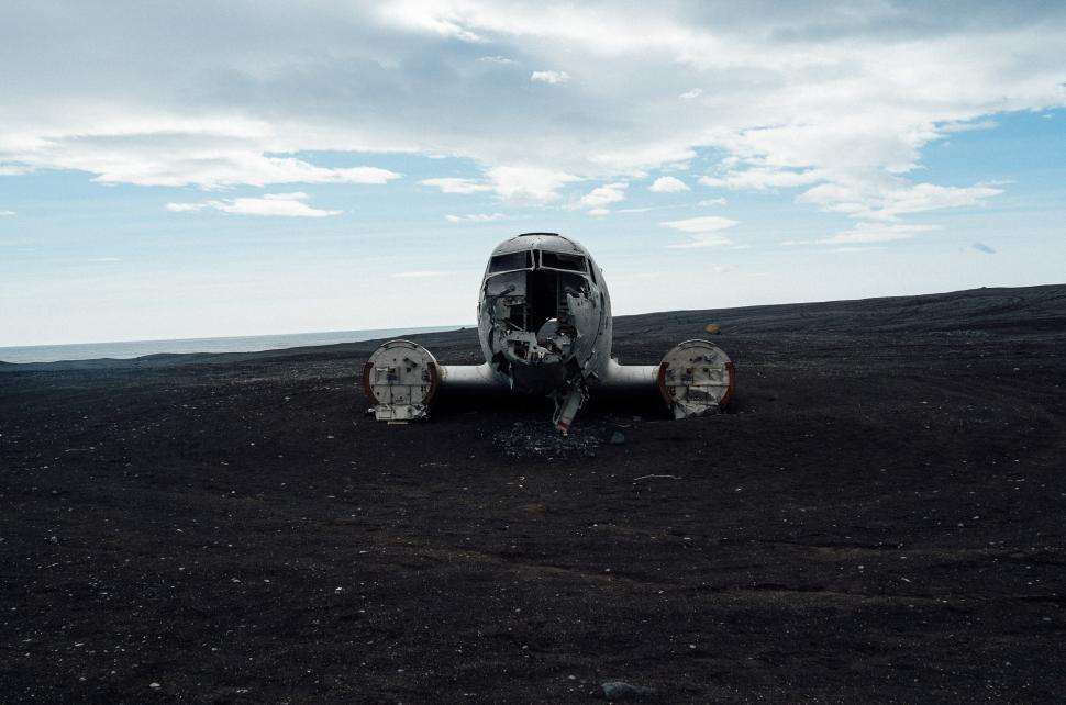 Free Image of Small Airplane on Black Field 