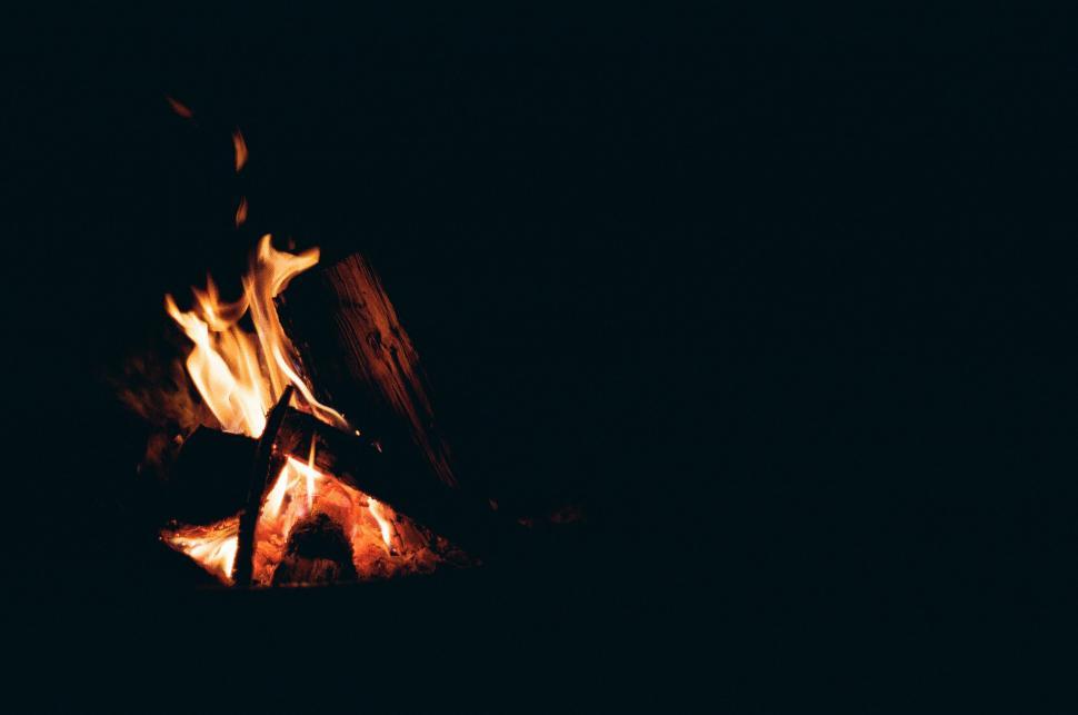 Free Image of Intense Flames Burning in the Dark 