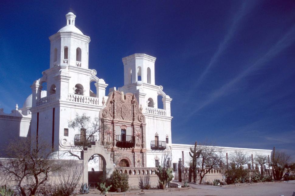Free Image of Mission San Xavier front view 