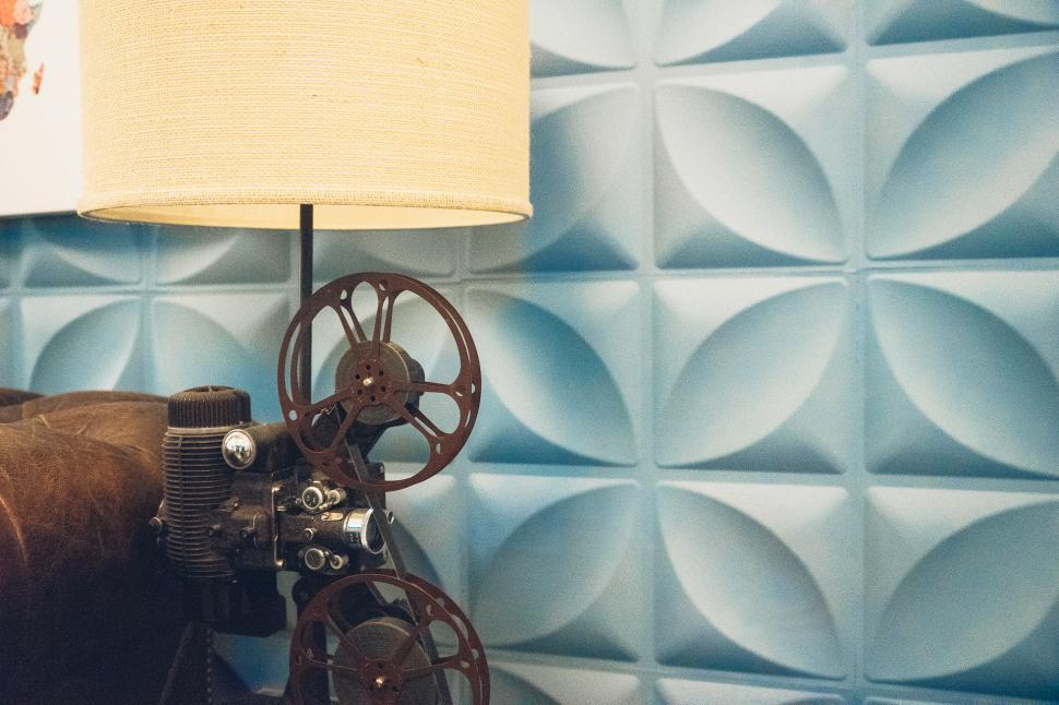 Free Image of Industrial Lamp on Table Near Machine 