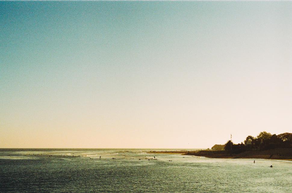 Free Image of People Swimming in the Water at a Beach 