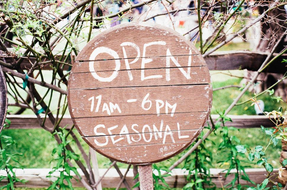Free Image of Wooden Sign With Open Inscription 