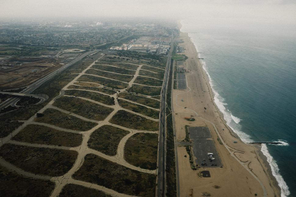 Free Image of Aerial View of a Large Body of Water 