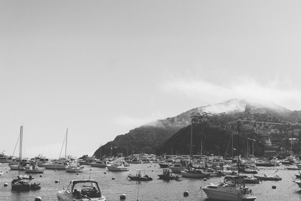 Free Image of Boats Crowding a Busy Harbor 