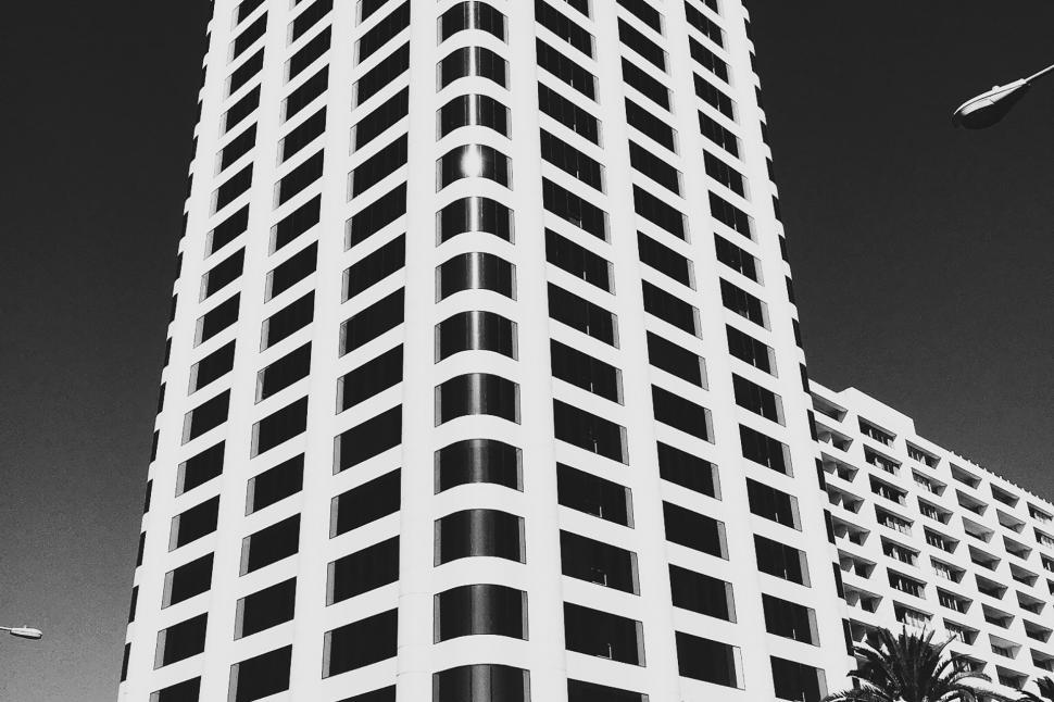 Free Image of Tall Building in Black and White 