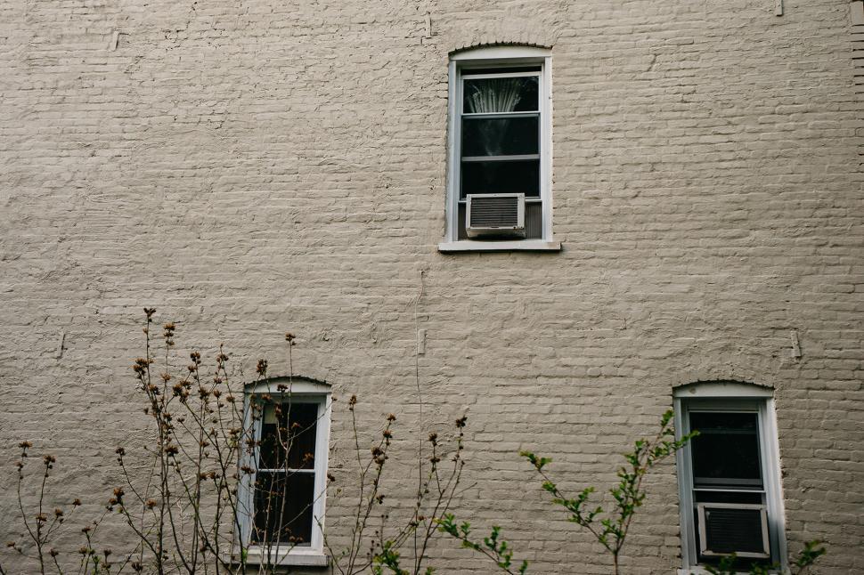 Free Image of Brick Building in Black and White 