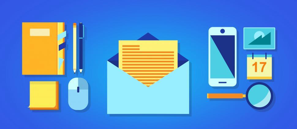 Free Image of Reading and Sending Mail - Mock-Up 