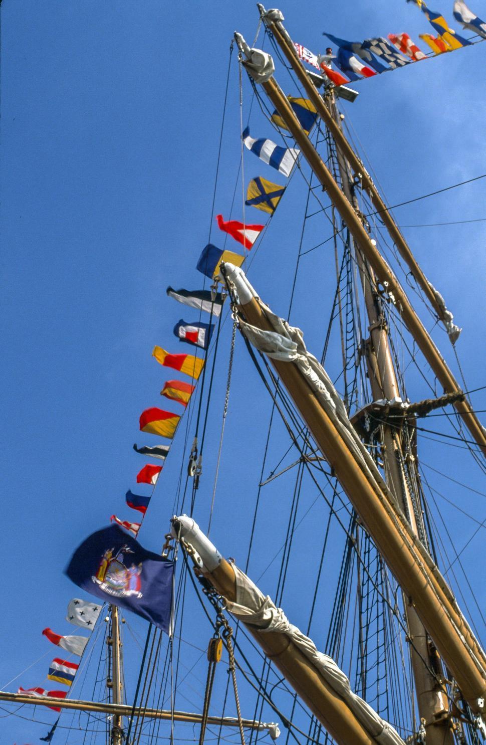 Free Image of Ship Mast Flags 