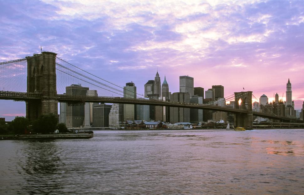 Free Image of Brooklyn Bridge and East River 
