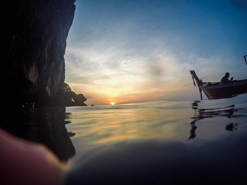 Free Image of Boat Floating on Top of Water 