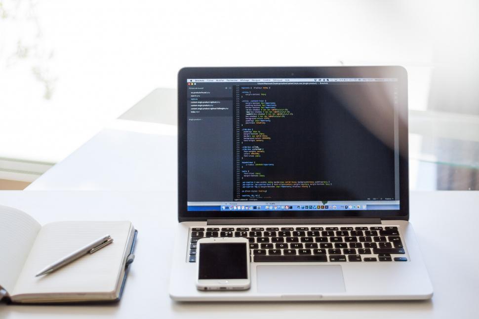 Free Image of Laptop Computer on White Desk 