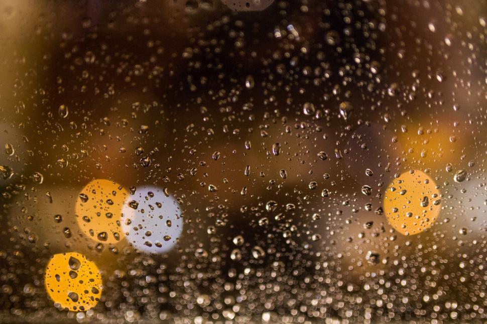 Free Image of Close Up of Window With Rain Drops 