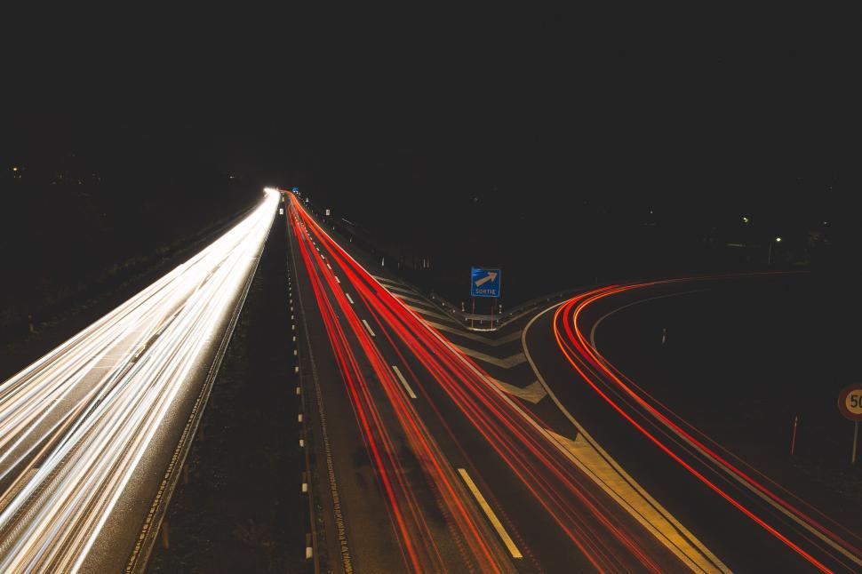 Free Image of Urban Highway Night Long Exposure 