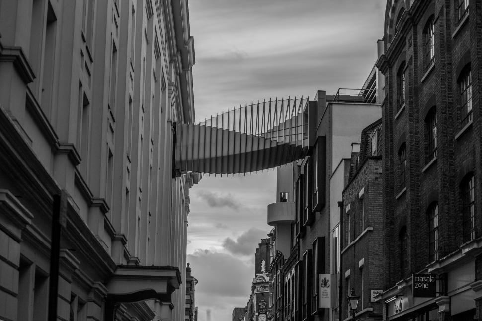 Free Image of Urban Intersection in Black and White 