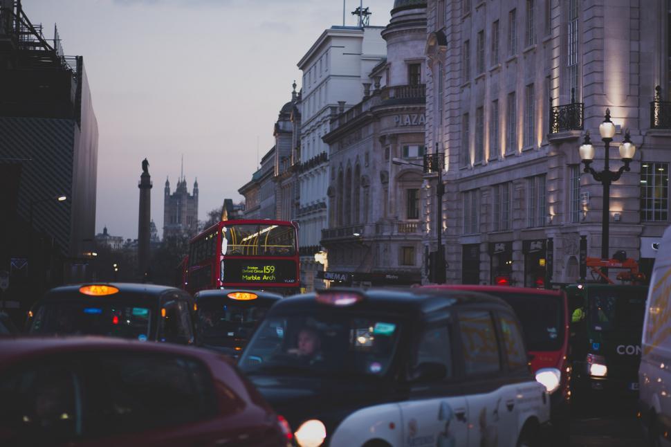 Free Image of Busy City Street Filled With Traffic 