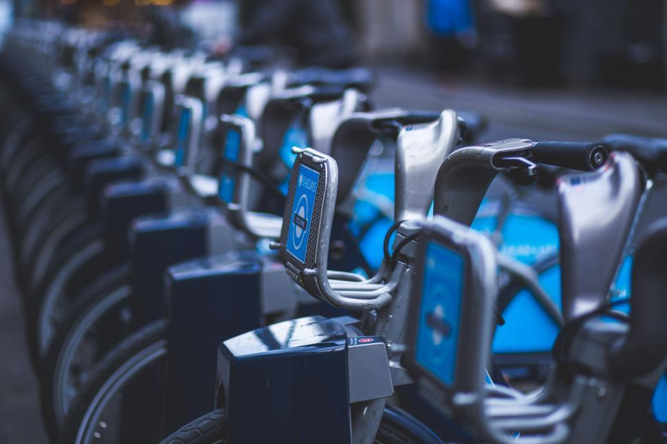 Free Image of Row of Blue Seats in a Waiting Area 