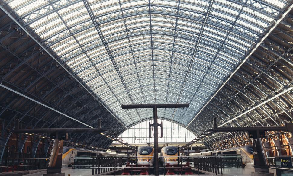 Free Image of Skylit Train Station Interior 
