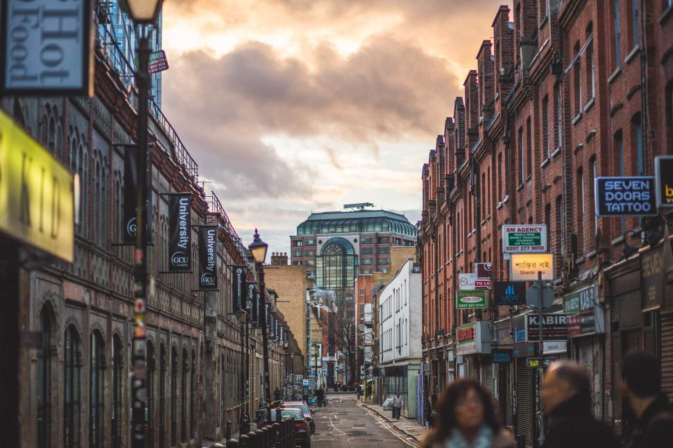 Free Image of Urban City Street Filled With Tall Buildings 