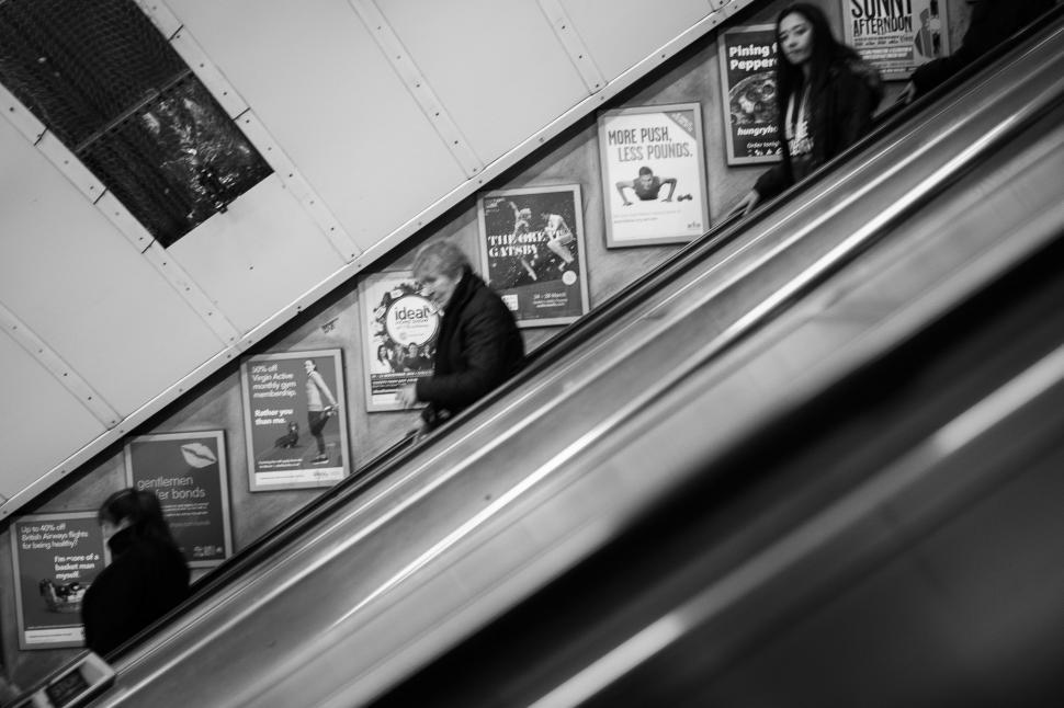 Free Image of Black and White Escalator 