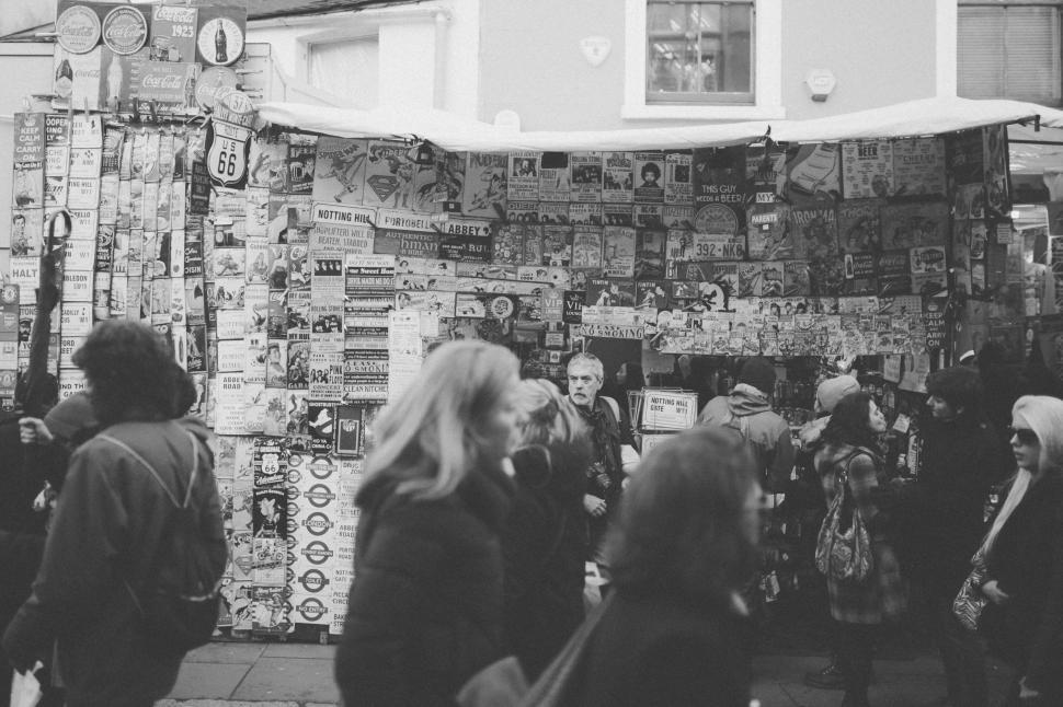 Free Image of Group of People Standing Together in Black and White 