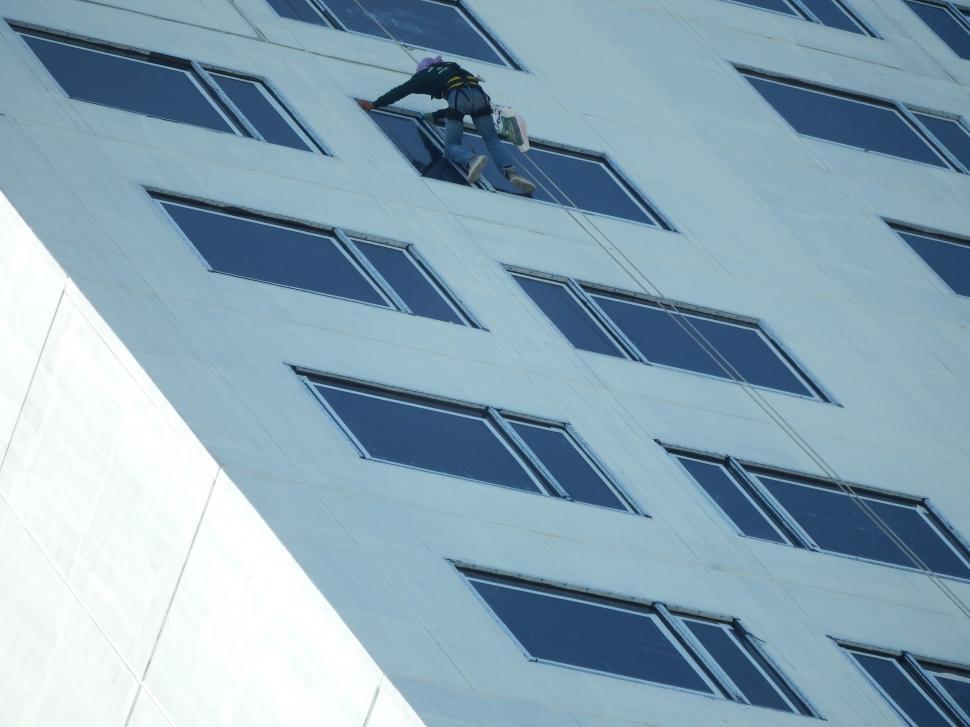 Free Image of Construction worker high up  