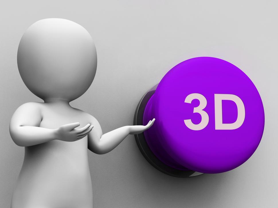 Free Image of 3d Button Means Three Dimensional Object Or Image 