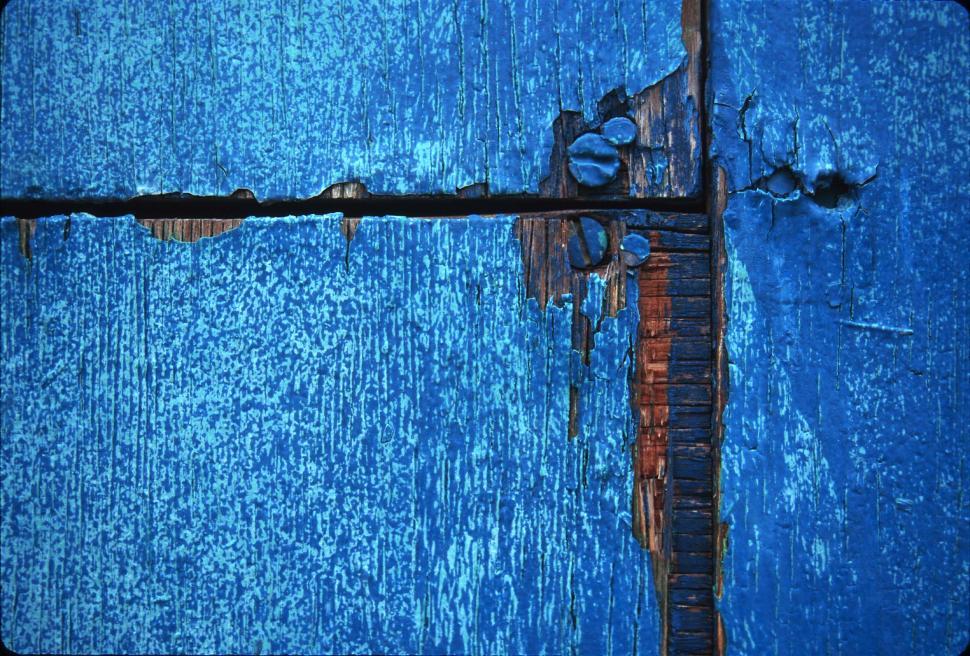 Free Image of Blue wood and paint texture 