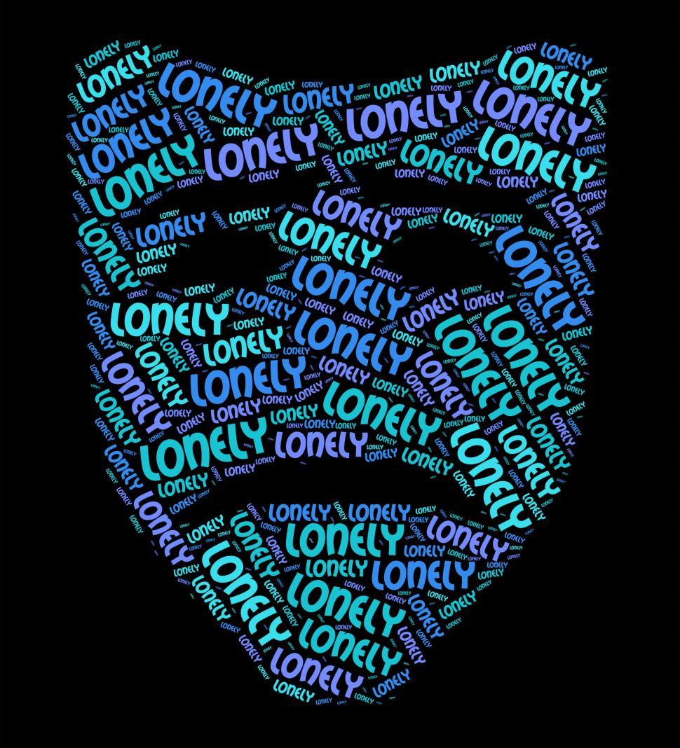 Free Image of Lonely Word Indicates Unloved Abandoned And Wordcloud 