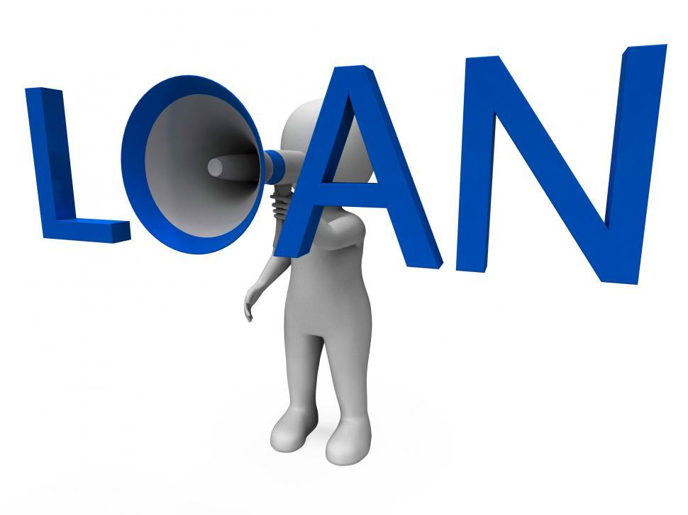 Free Image of Loan Hailer Shows Bank Loans Credit Or Loaning 