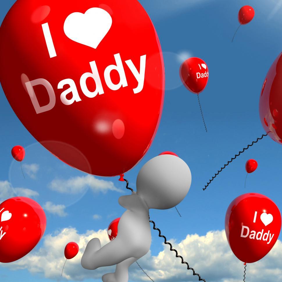 Free Image of I Love Daddy Balloons Shows Affectionate Feelings for Father 