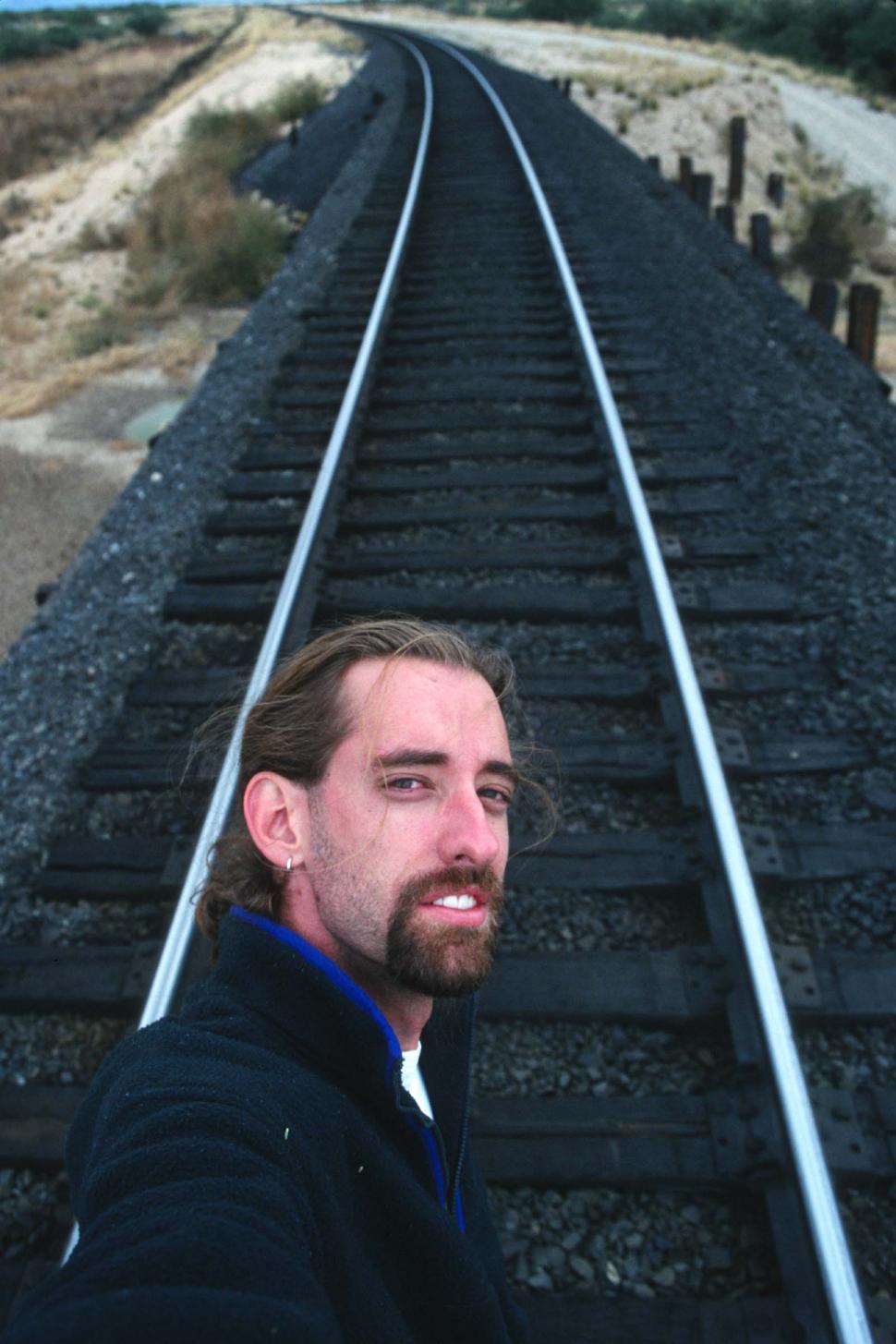 Free Image of Man on tracks 