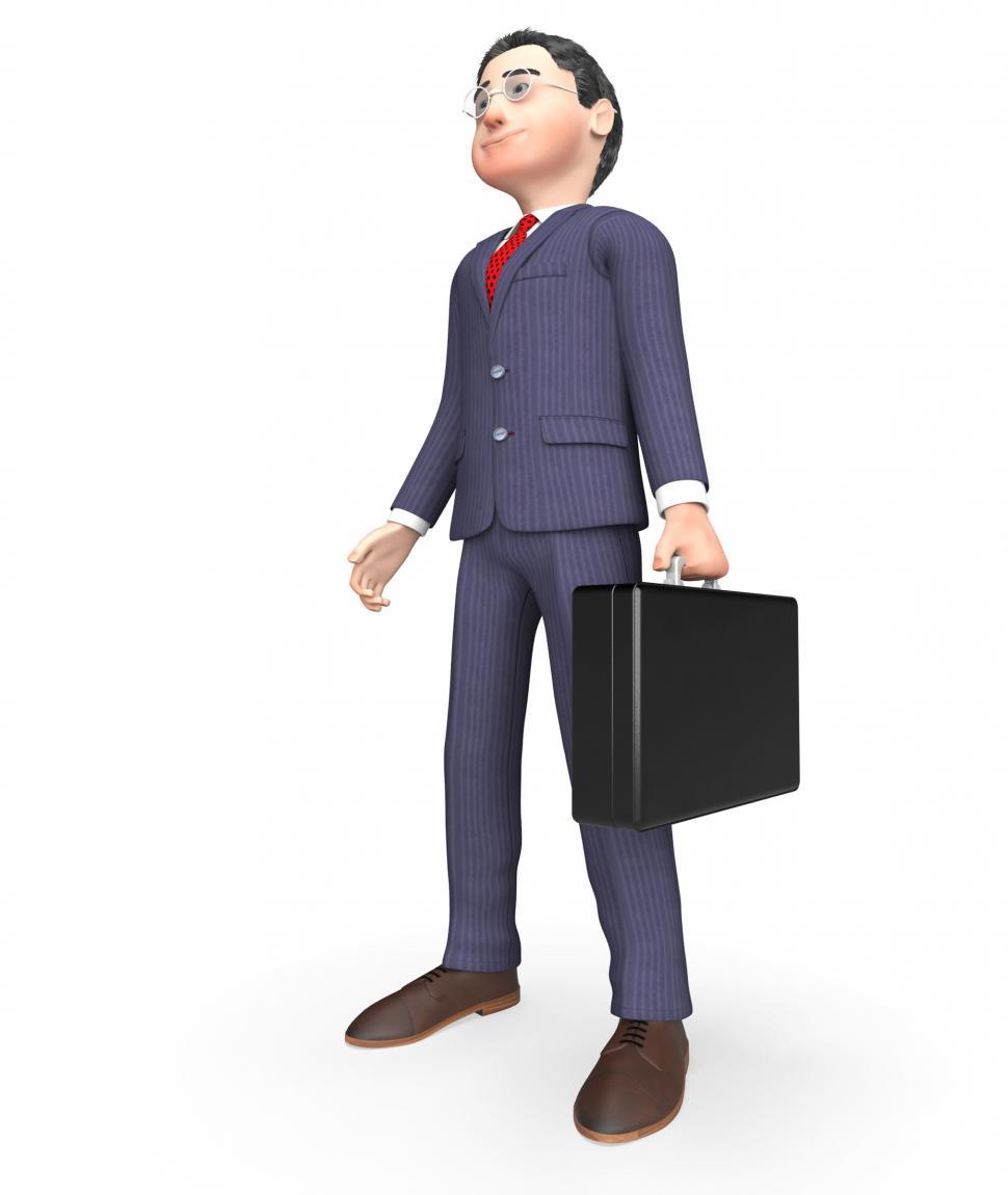Free Image of Standing Character Shows Business Person And Stands 3d Rendering 