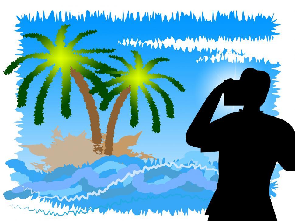 Free Image of Vacation Photographer Shows Tropical Island And Camera 