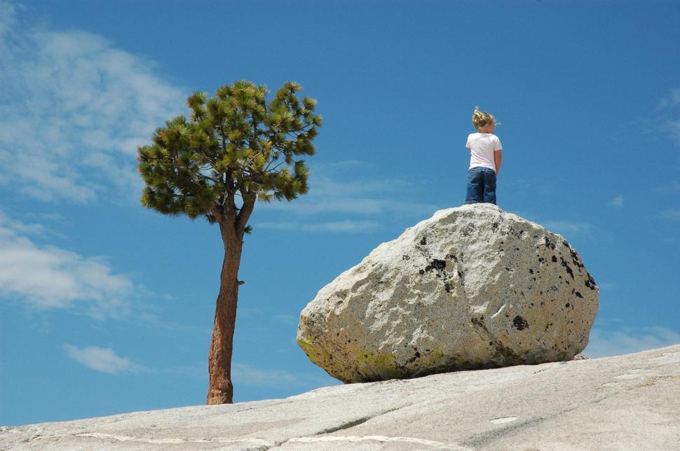 Free Image of Girl on the Rock 