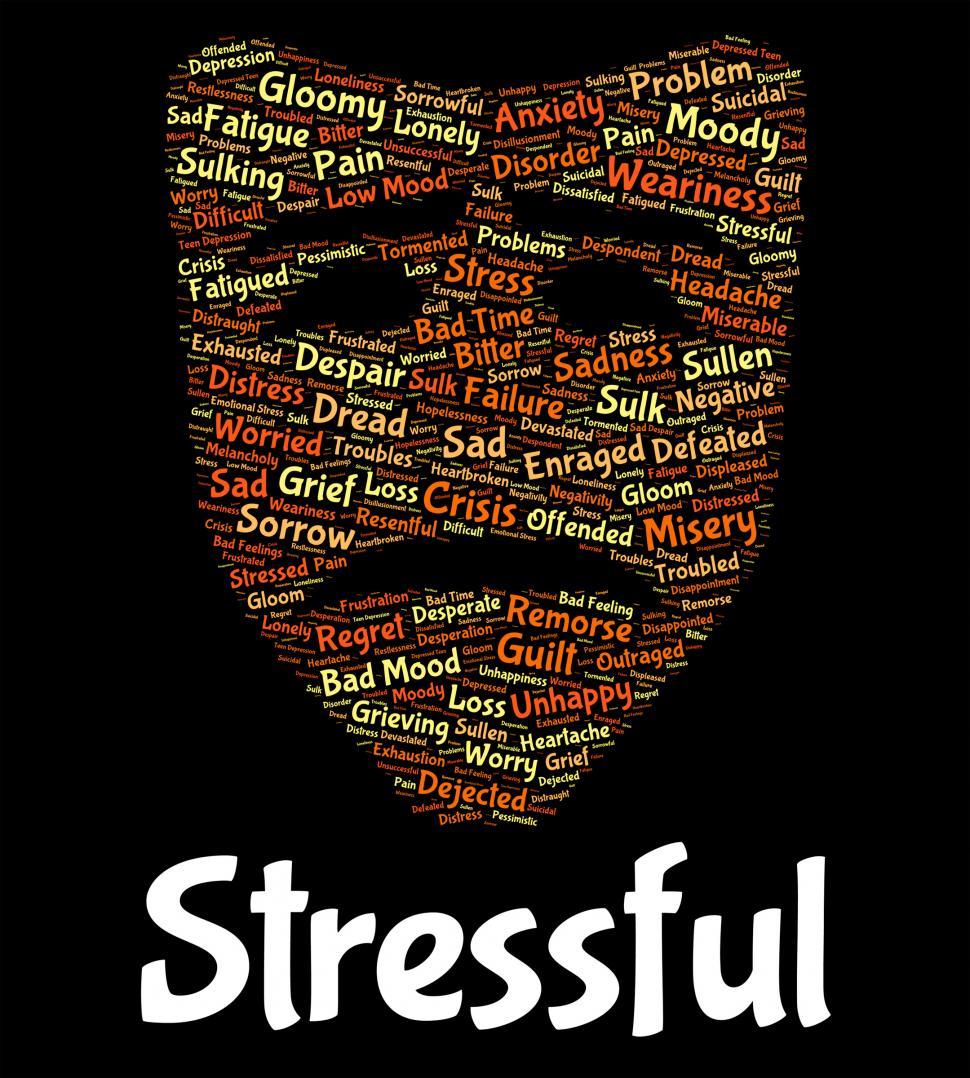 Free Image of Stressful Word Indicates Pressured Overworked And Wordcloud 