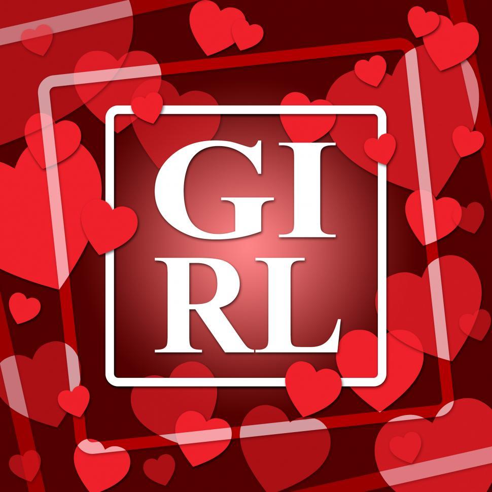 Free Image of Girl Hearts Means Young Woman And Lady 