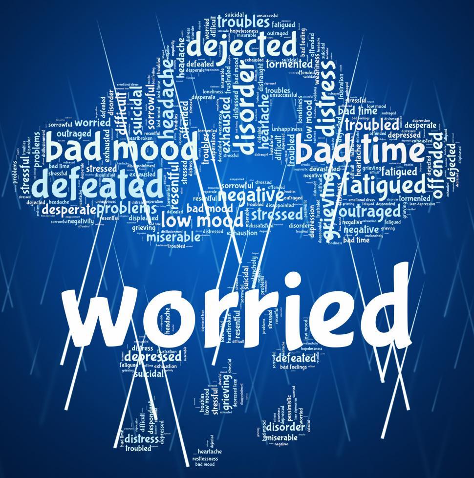 Free Image of Worried Word Indicates Ill At Ease And Agitated 