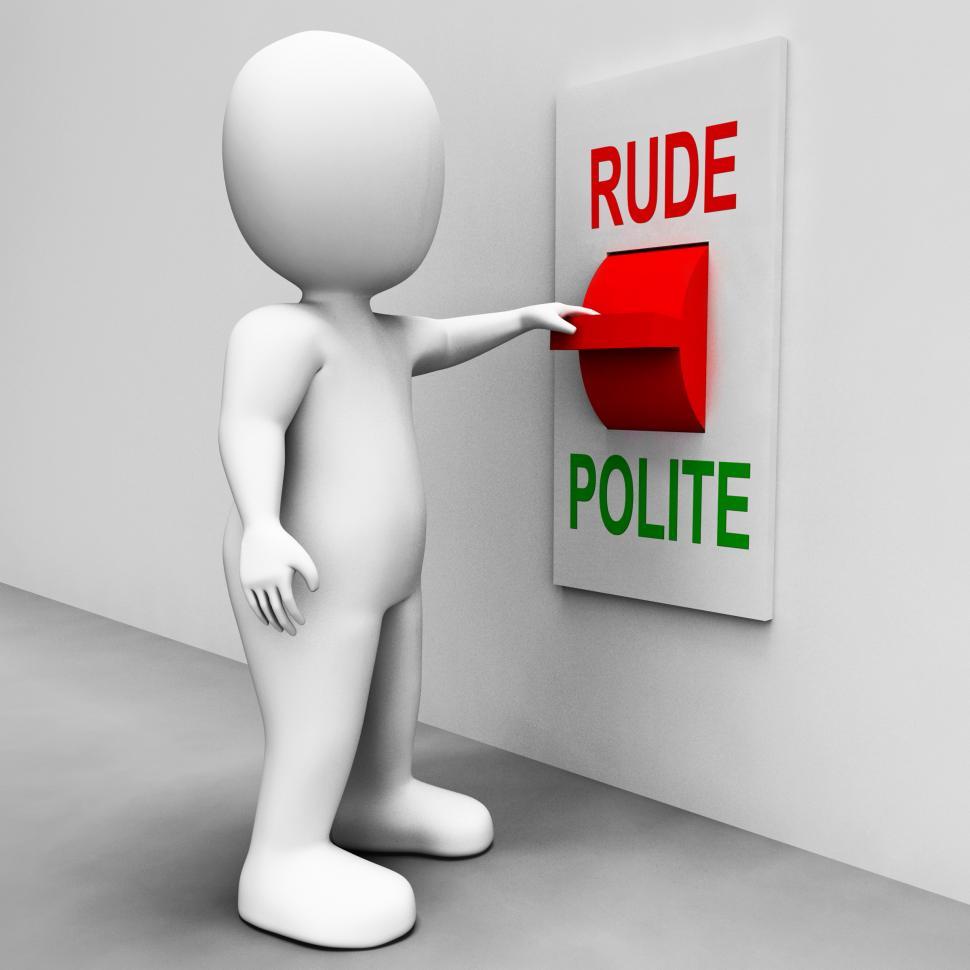Free Image of Rude Polite Switch Means Good Bad Manners 